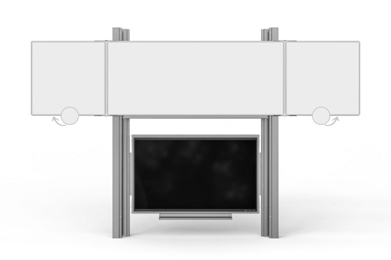 Interaktivní displej 75" s tabulí TRIPTYCH na pylonech