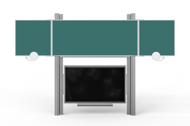 Interaktivní displej 75" s tabulí TRIPTYCH na pylonech