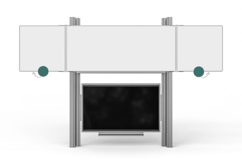 Interaktivní displej 75" s tabulí TRIPTYCH na pylonech