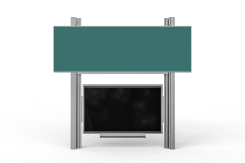 Interaktivní displej 75" s tabulí na křídu na pylonech